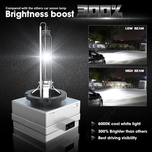 2PCS NEW D3S 66340 6000K WHITE BRIGHT 35W HID XENON LIGHT BULBS SET HEADLIGHTS - Picture 5 of 10