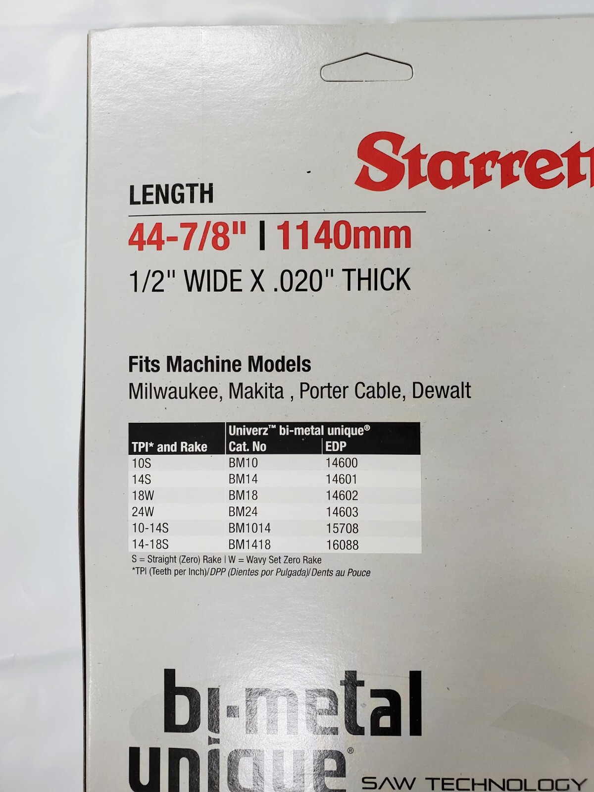 Starrett 44-7/8" 24 TPI Portable Bi-Metal Bandsaw Blades, BM24, 3 Blades