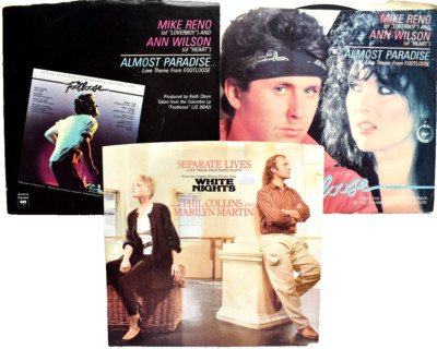 LOT OF 3 1980s 7'' SINGLES RECORD FOOTLOOSE MIKE RENO ANN WILSON PHIL COLLINS