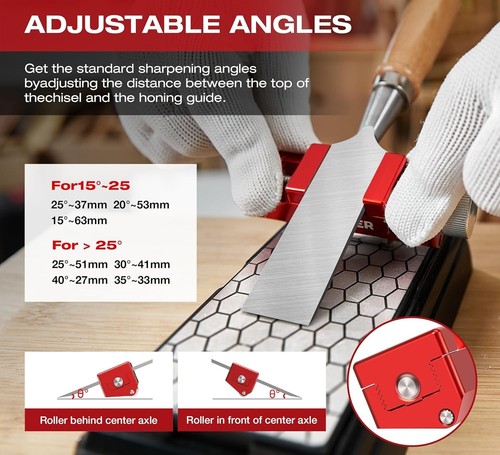 Versatile Woodworking Sharpening Tools - Complete 6-Piece Set with Rubber Base - 第 5/11 張圖片