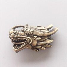 Vintage Bronze Plated Sculpt Dragon Head Belt Buckle Gurtelschnalle
