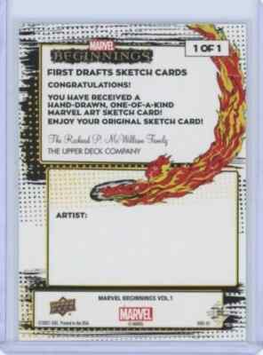 Marvel 2021 Upper Deck Beginnings Artist Sketch Card Blank 1/1 C7