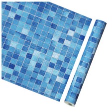 Blue Checkered Mosaic Peel and Stick Wallpaper Self Adhesive Contact Paper Vinyl
