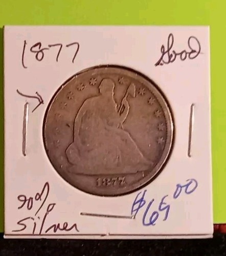 1877 P Liberty Seated Half Dollar Awesome Natural Color G Good Goodie - Picture 2 of 6