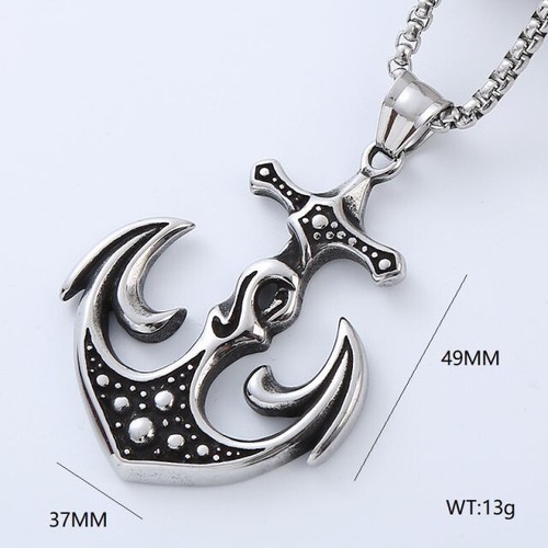 Mens Nautical Anchor Pendant for Necklace Chains Silver Coated Stainless Steel