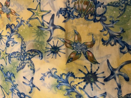 WOMEN’S SARONG VIBRANT STAR FISH PRINT MULTI COLORS 70”X70” SWIM SUIT COVER UP - Picture 2 of 5