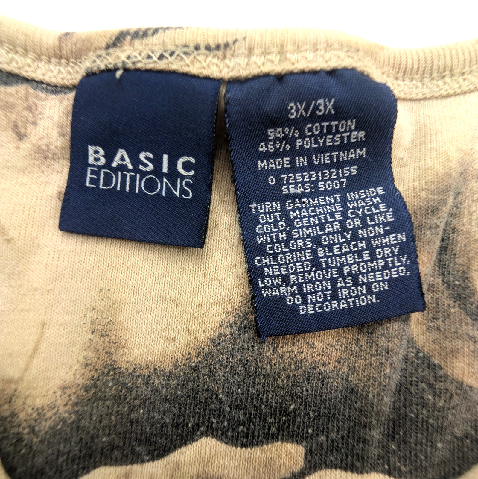 Basic Edition Blouse Plus Size 3X Beige Floral Ro… - image 5