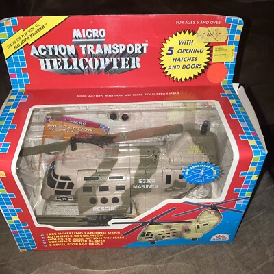 JFK JOHN F KENNEDY MARINES MICRO ACTION TRANSPORT CHINOOK HELICOPTER MACHINES