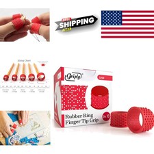 Rubber Finger Tips Large Red Latex Free Rubber Tip Finger Protectors Pack of 10