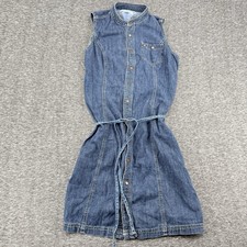 Tommy Hilfiger Jeans Womens Size 10 Denim Dress Sleeveless Snap Y2K Vintage