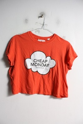 Cheap Monday Damen Cropped T-Shirt rot - Größe XS (J72)
