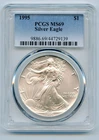 1995 American Silver Eagle 1 OZ PCGS MS69