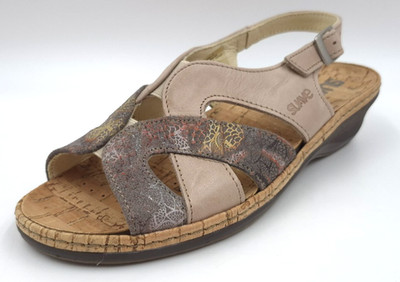 Suave 711048 Beige Gr. 36 Damen Leder Sandalen Slingback UVP: 64,95  (5980)