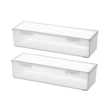 Vidifor Clear Craft and Art Supply Storage Organizer, Small Deep Strips Conta...