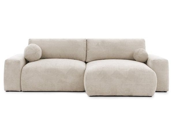 Beiges L-FöRmiges Sofa Stoffsofa Mit Schlaffunktion WohnzimmermöBel-image