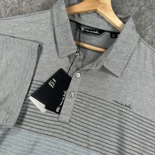 Travis Mathew Quiet Nights Polo Shirt Mens 2XL Heather Gray Golf Performance