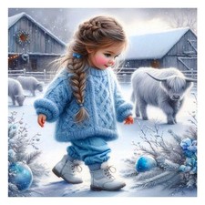 Cow Diamond Art Kits for Adults - 5D Full Drill Round Diamond Painting Kit for