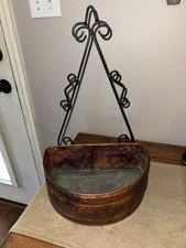 VTG Copper Planter w/Wrought Iron Hanger