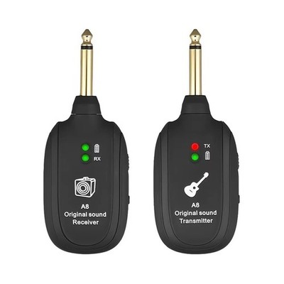 Wireless System Sender Empfänger Set für E-Gitarre Bass Wiederaufladbar