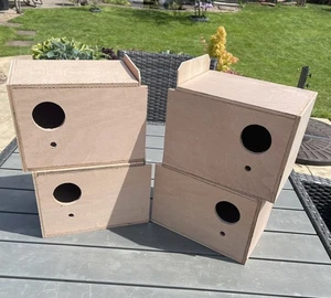 4 x Budgie Nest Boxes complete with Concave and Perch
