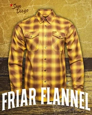 DIXXON Flannel Sz L Friar San Diego Padres Colors Brand New In Bag w Tag