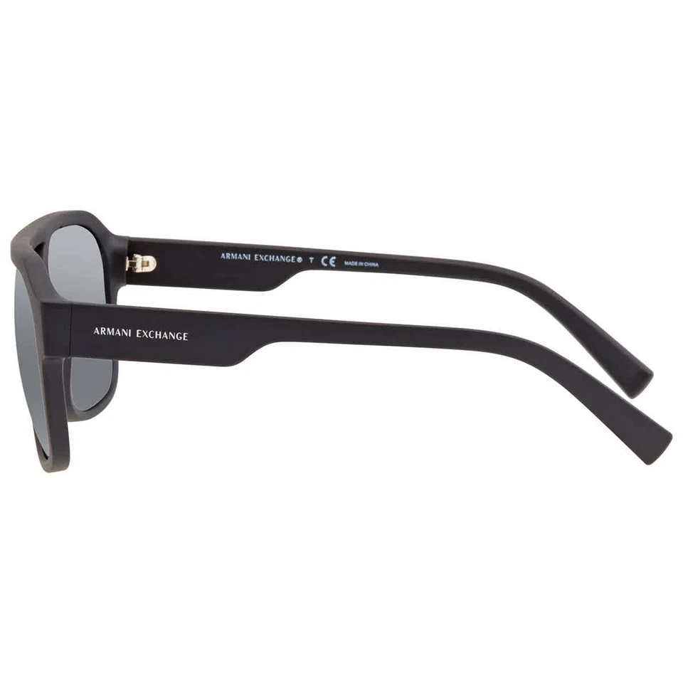 Gafas de sol para hombre Armani Exchange gris claro espejo negro piloto AX4074S 80786G 57 Foto 4 de 4