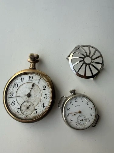 Watchmakers Lot For Repair Parts Elgin Illinois Pocket watch Antique