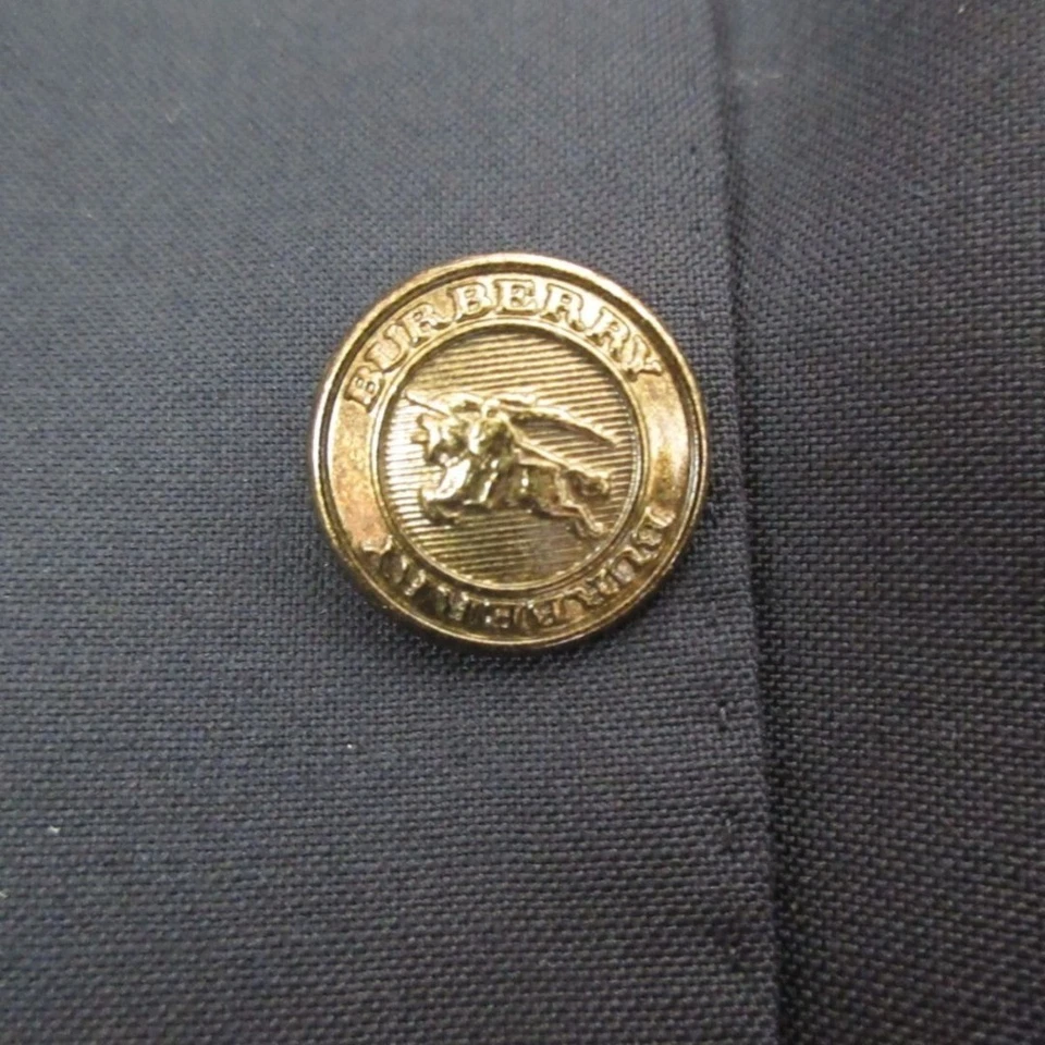 BURBERRY LONDON 金色纽扣定制套装羊毛海军蓝 L 码日本二手 — 第 4/4 张图片