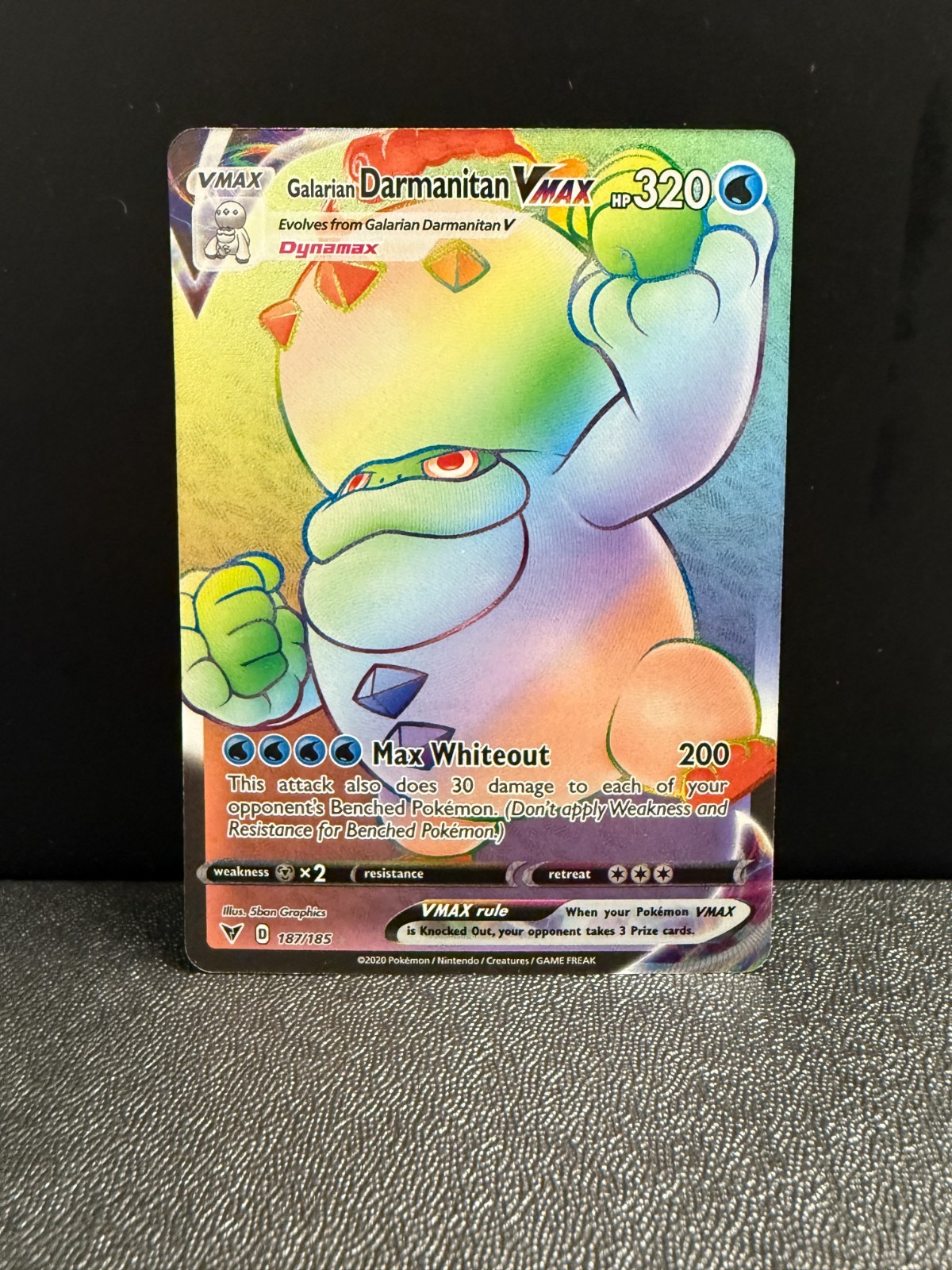 2020 Pokémon Galarian Darmanitan VMAX Secret 187 Vivid Voltage NM