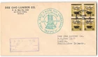 Philippines #N28 FDC, block of 4, Lumber ad, Japanese censor, 1943
