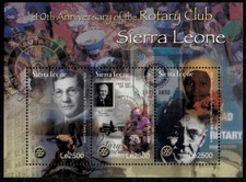 Sierra Leone 2003 - Rotary Club - Sheet of 3 Stamps - Scott #2634 - MNH