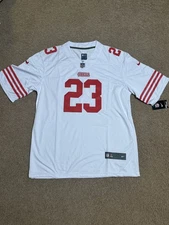 sNWT Christian McCaffrey #23 Niners White Jersey Mens Medium Stitched