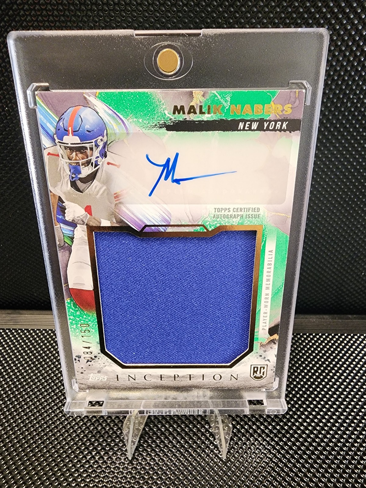 2024 Topps Inception Malik Nabers Jumbo Relic Auto #RJRA-MN Green /150