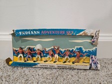 Vintage 1950s  Indians Adventure Set  Plastic Toy Figures with Original Box