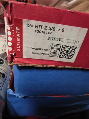Hilti HIT-Z Sleeve Anchors 5/8'' x 8'' 12-Pack Zinc Plated Grade 8.8 2018447
