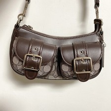 COACH CBJ00 Ashton Bag In Signature Jacquard Leather Oak/Maple Zip Outlet A++NEW