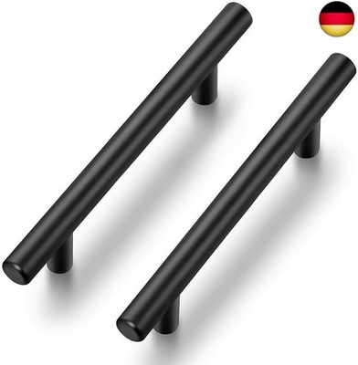 Ravinte 5 Stück Schwarz Möbelgriffe T Bar Griffe für Küchenschränke 96mm Loch