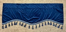 Navy blue velvet valance curtain 52" wide / 18" long