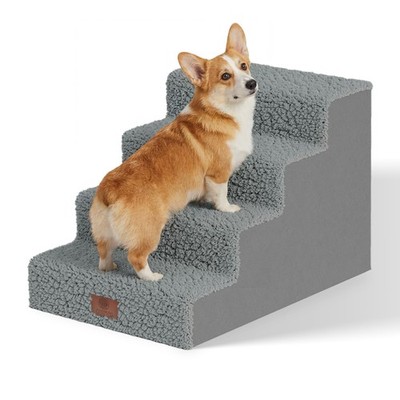 AKC 4-Step Pet Stairs   Durable, Non-Slip Steps for Small Dogs and Cats, Wash...