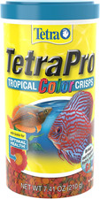 Pro Fish Food, Tropical Color Crisps with Color Enhancers, Floating Fish Food,