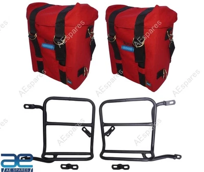 Militaire Panier Rouge Sacs + Fixation Pour Royal Enfield Neuf Classic Reborn - Photo 1/4