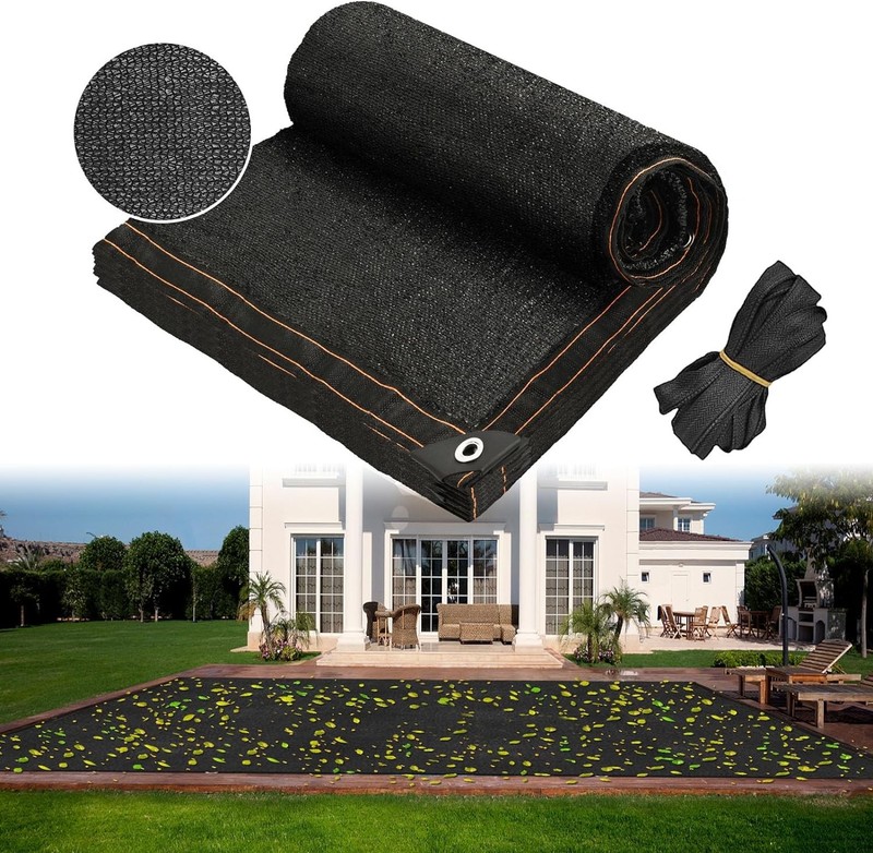 Pool Leaf Net Cover Leaf Catcher 20x40ft Black In-Ground Swimming Pool Durable