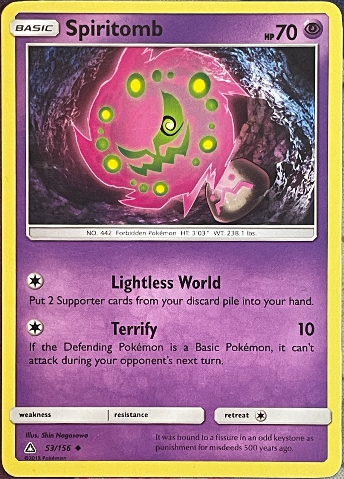 Spiritomb Rare - 53/156 - Ultra Prism Pokemon 2018
