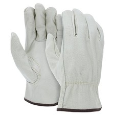 Heavy Duty Durable Cowhide Leather Driver Work Gloves for Truck Driving, 24 P...