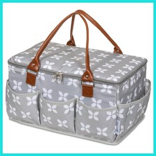 Extra Large Diaper Caddy, Craft, Toy Organizer with Zip-Top Cover with Waterp...