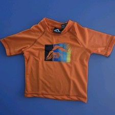 Kanu Surf Boys' UPF 50 Sun Protective Rashguard Swim Shirt Orange 2T-5T