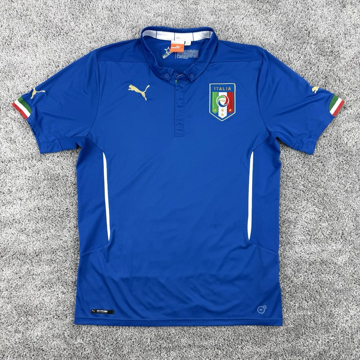 Maillot De Foot Italie Années 80 - Diadora FIGC - Taille L - Numéro 6 - État Occasion
