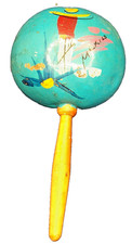 Hand made Mexican Maracas Gourds Pair Rumba Shaker