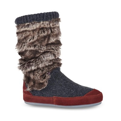 Acorn Womens Mid-Calf Slouch Boot Slippers, Memory Foam Comfort, Non-Slip, sz L