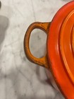 Le Creuset #18 Round Dutch Oven Flame Enamel Cast Iron Made in France w/Lid — photo 3